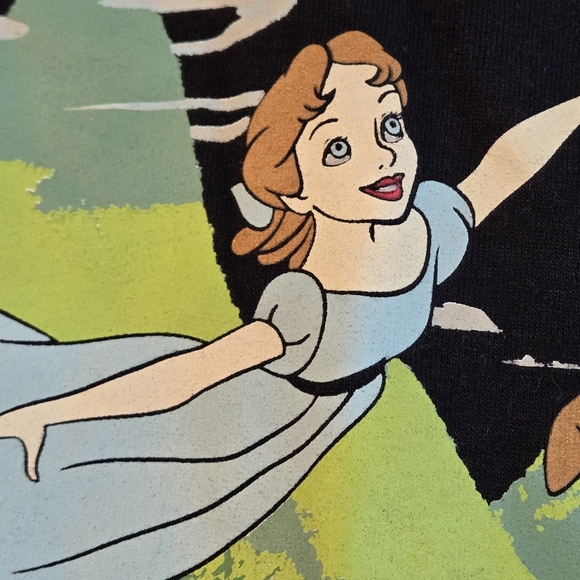 Disney Peter Pan Short Sleeve T-shirt Black with Colored Graphics Women size L - Picture 8 of 10
